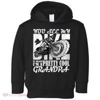 You See My Bike It Means I'm A Pretty Cool Grandpa Toddler Hoodie thumb 0