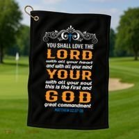 You Shall Love The Lord Matthew 22:37-38 Golf Towel thumb 1