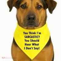 You Think I'm Sarcastic? USA-Made Doggie Bandana thumb 1