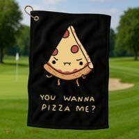 You Wanna Pizza Me? Golf Towel thumb 1