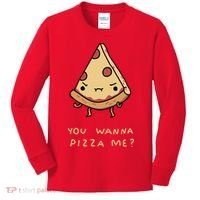 You Wanna Pizza Me? Kids Long Sleeve Shirt thumb 0