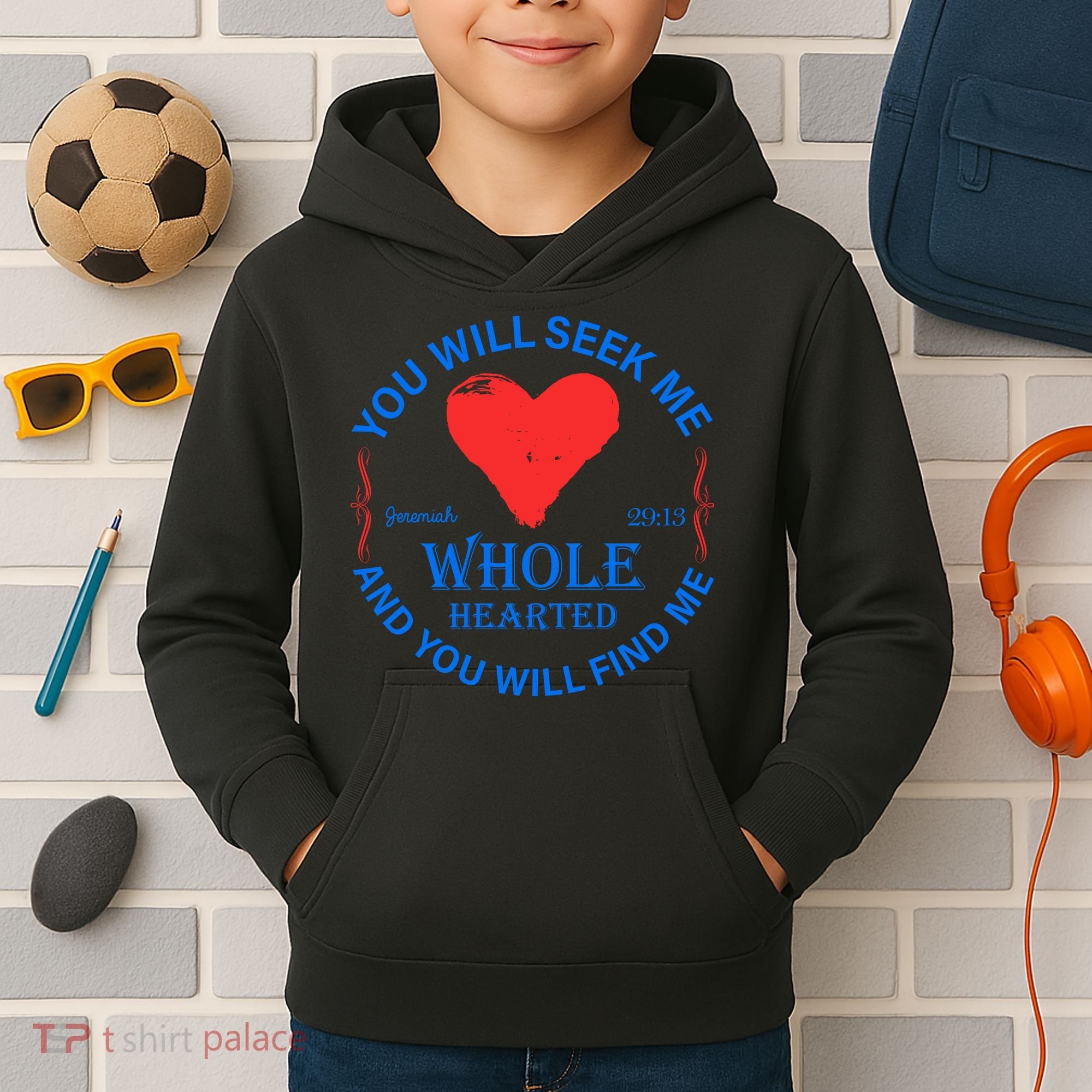You Will Seek Me Gospel Verse Kids Hoodie