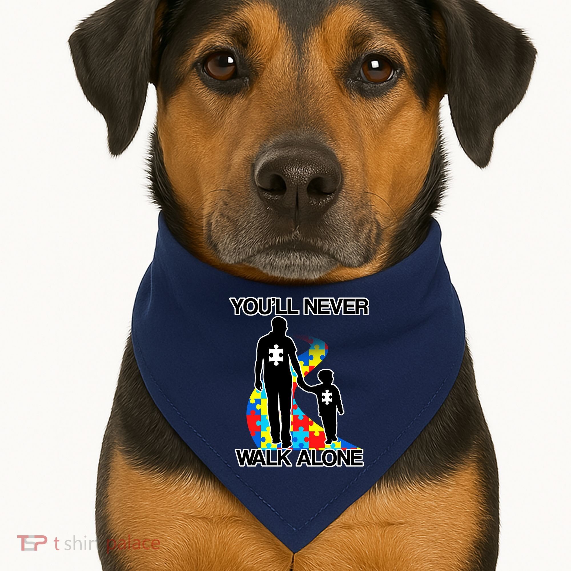 You'll Never Walk Alone Autism Awareness USA-Made Doggie Bandana