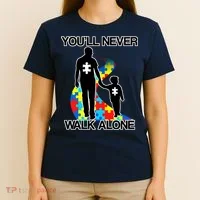 You'll Never Walk Alone Autism Awareness T-Shirt thumb 4