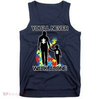 You'll Never Walk Alone Autism Awareness Tank Top thumb 0