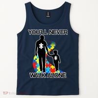 You'll Never Walk Alone Autism Awareness Tank Top thumb 2