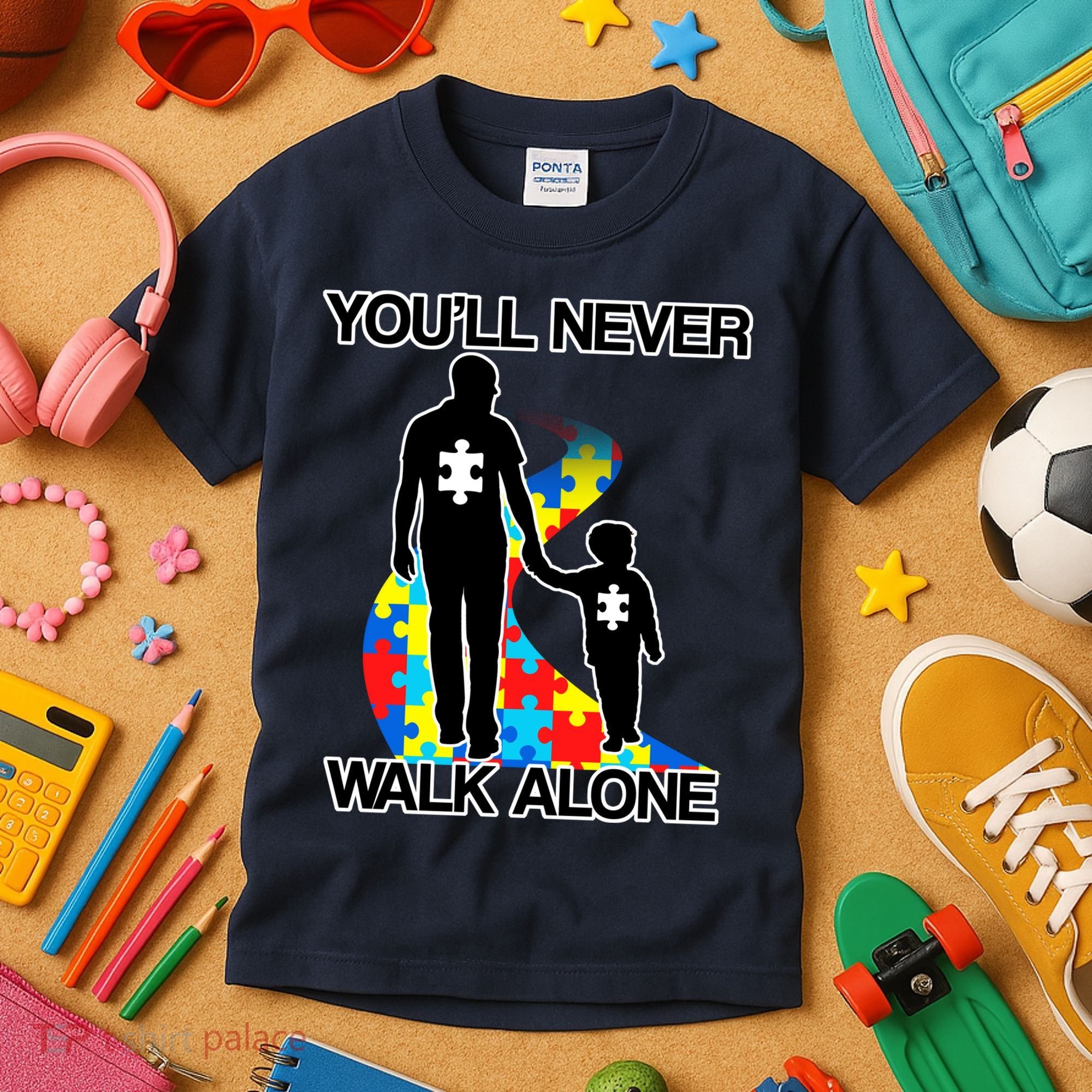 You'll Never Walk Alone Autism Awareness Kids T-Shirt