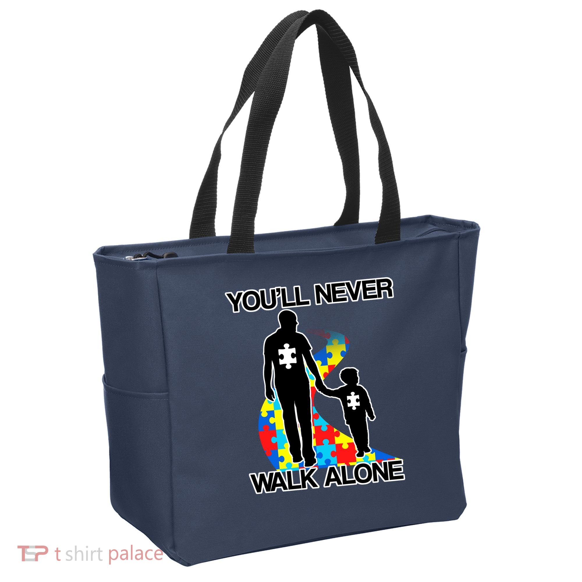 You'll Never Walk Alone Autism Awareness Tote Bag