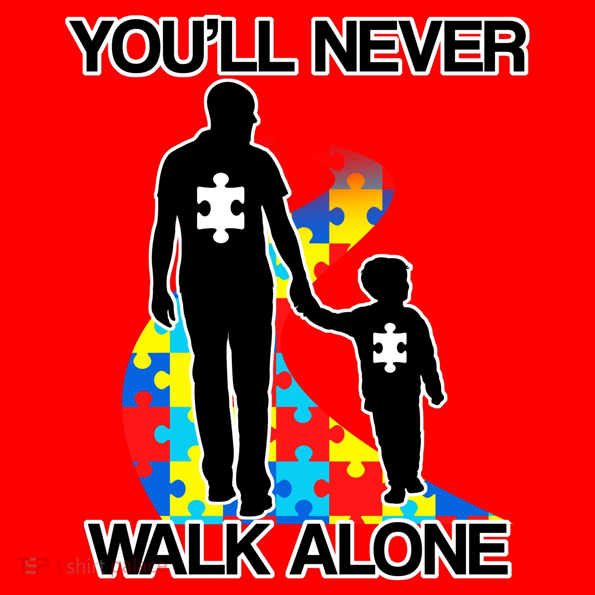 You'll Never Walk Alone Autism Awareness Santa Hat
