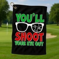 You'll Shoot Your Eye Out Christmas Golf Towel thumb 1