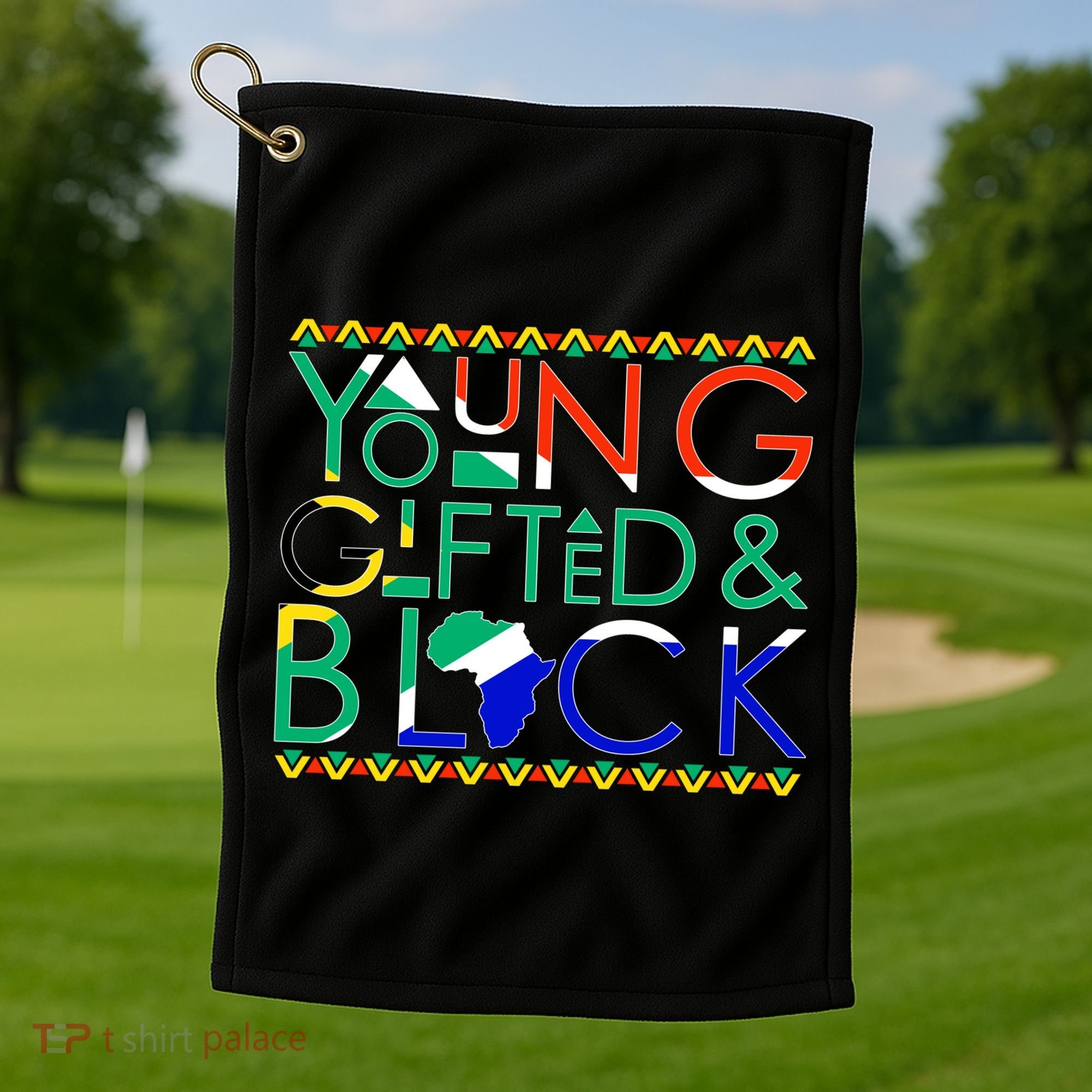 Young Gifted And Black Africa Map Golf Towel