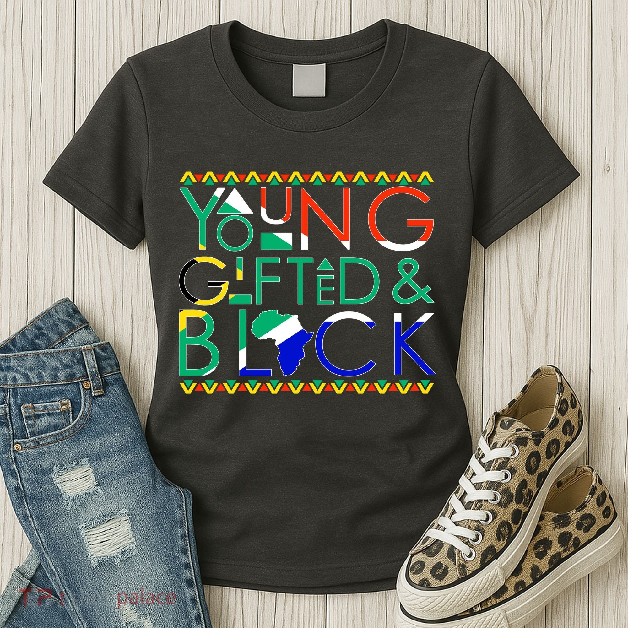 Young Gifted And Black Africa Map Women's T-Shirt