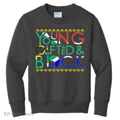 Young Gifted And Black Africa Map Kids Sweatshirt