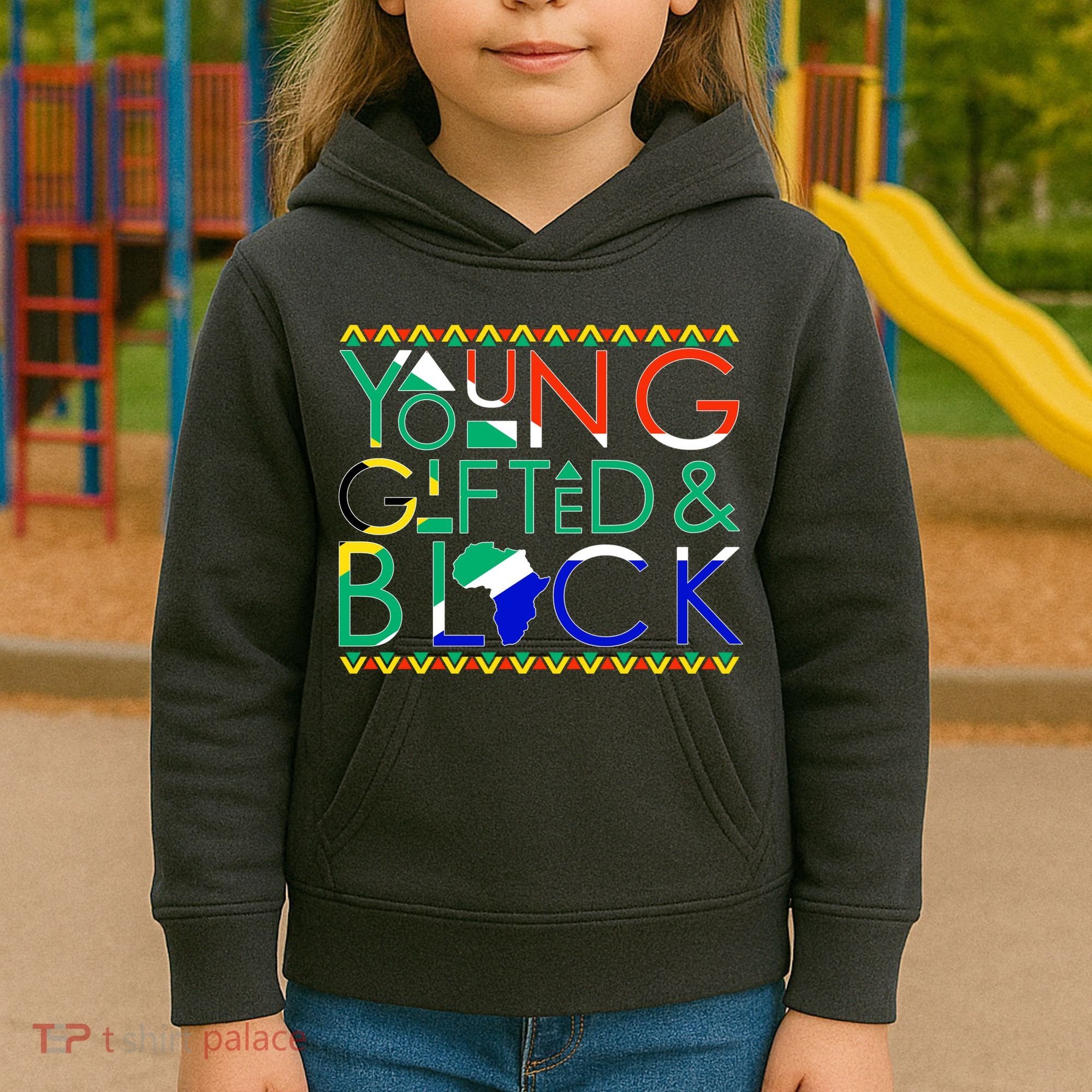 Young Gifted And Black Africa Map Kids Hoodie