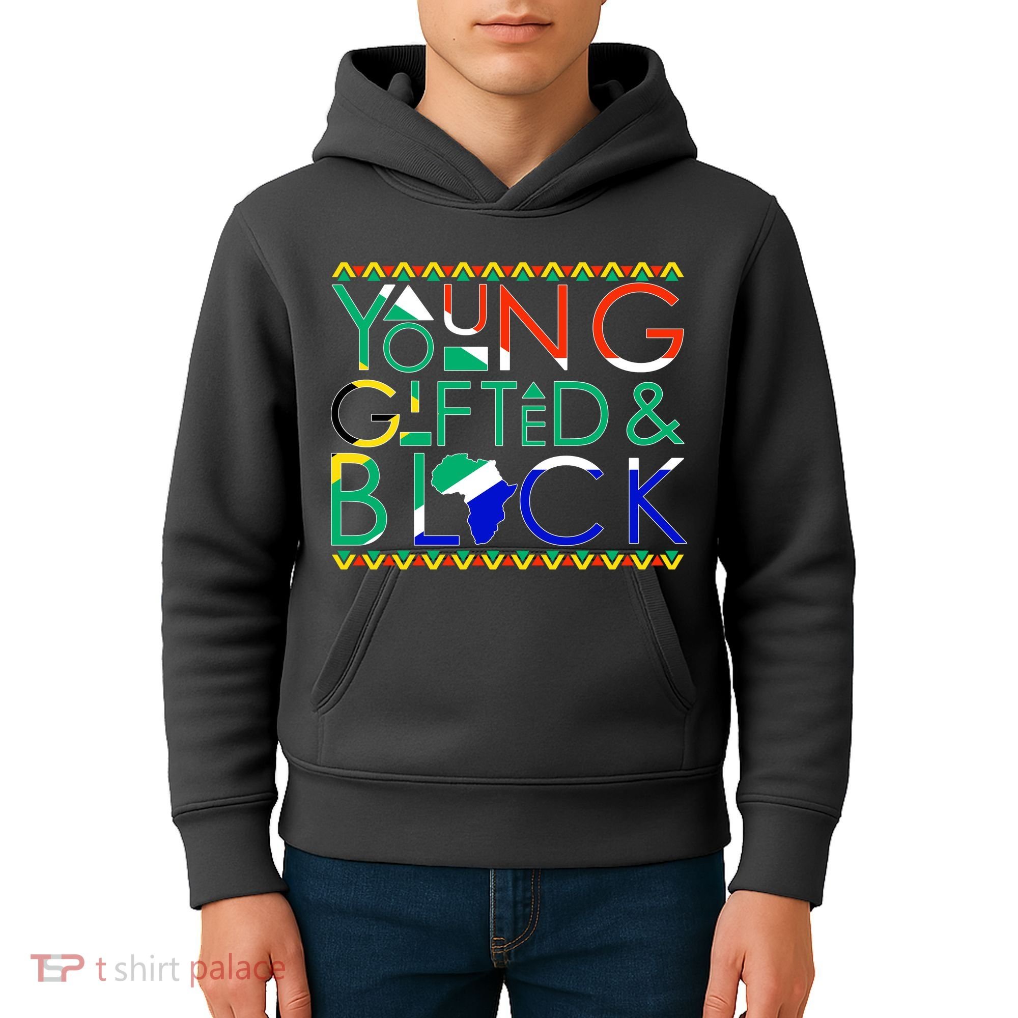 Young Gifted And Black Africa Map Kids Hoodie