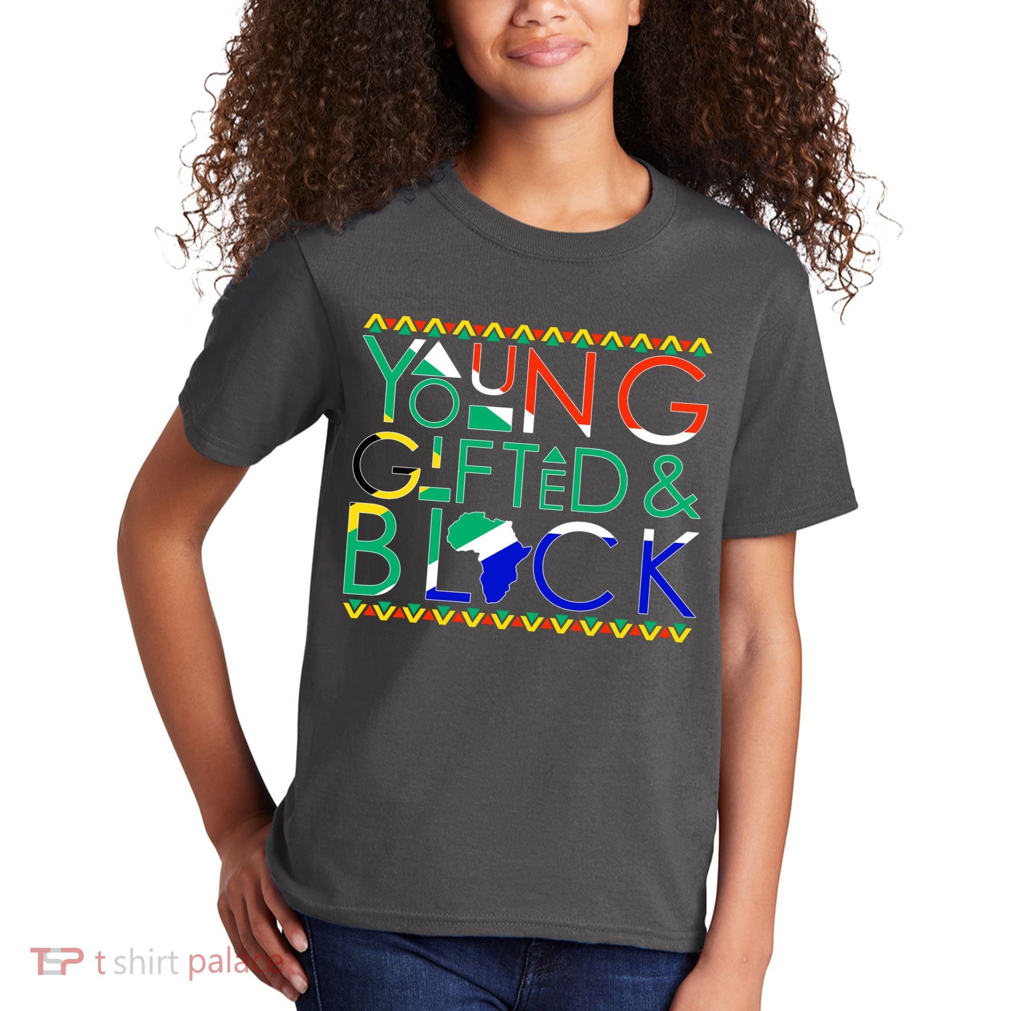Young Gifted And Black Africa Map Kids T-Shirt