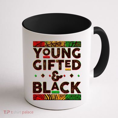 Young Gifted And Black African Colors Coffee Mug back