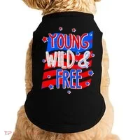 Young Wild & Free Red White & Blue Doggie Tank thumb 0