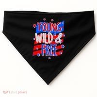 Young Wild & Free Red White & Blue USA-Made Doggie Bandana thumb 0