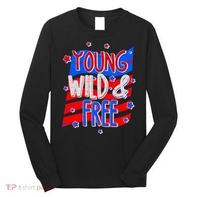 Young Wild & Free Red White & Blue Long Sleeve Shirt