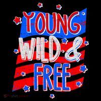 Young Wild & Free Red White & Blue Button thumb 1