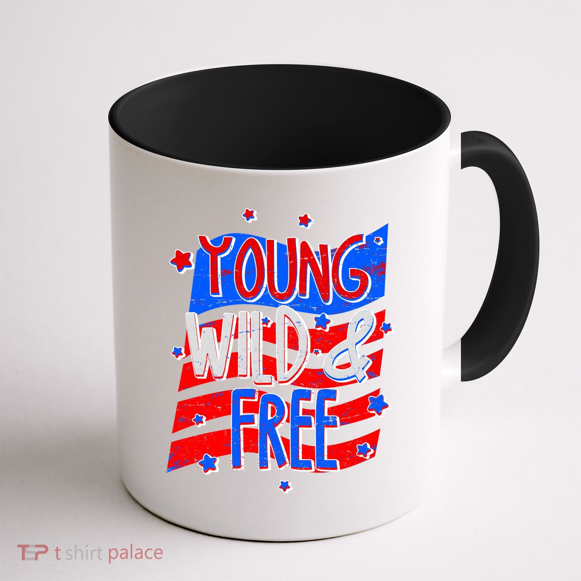 Young Wild & Free Red White & Blue Coffee Mug