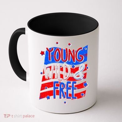 Young Wild & Free Red White & Blue Coffee Mug