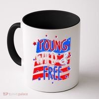 Young Wild & Free Red White & Blue Coffee Mug thumb 0