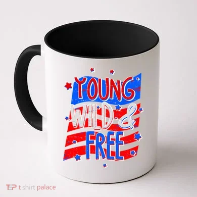 Young Wild & Free Red White & Blue Coffee Mug