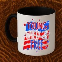 Young Wild & Free Red White & Blue Coffee Mug thumb 2