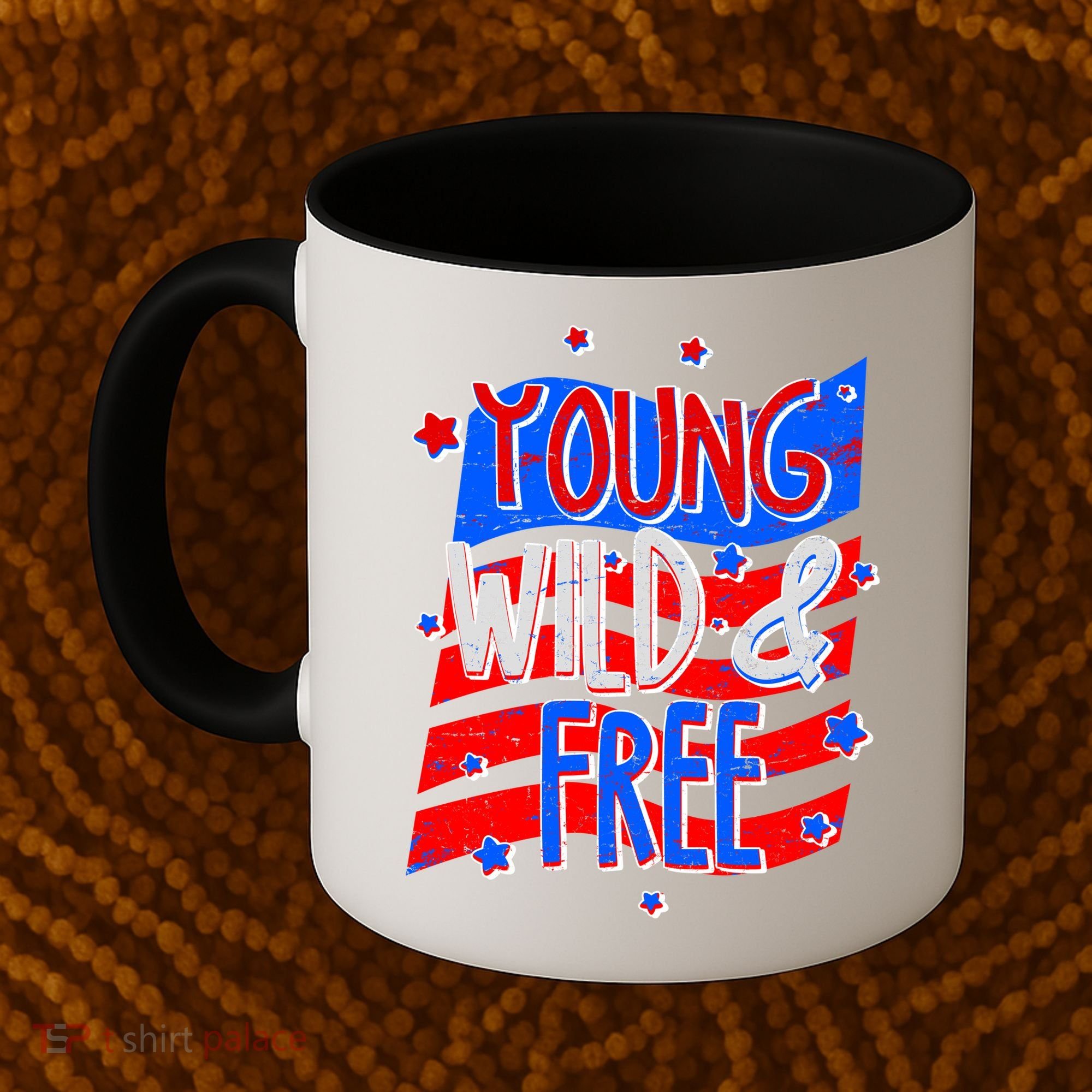 Young Wild & Free Red White & Blue Coffee Mug