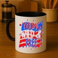 Young Wild & Free Red White & Blue Coffee Mug thumb 4