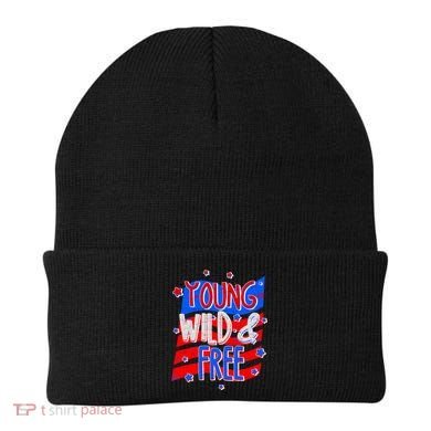 Young Wild & Free Red White & Blue Beanie