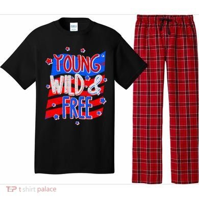 Young Wild & Free Red White & Blue Pajama Set