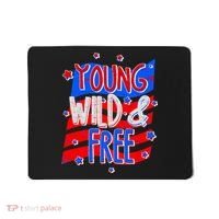 Young Wild & Free Red White & Blue Mousepad thumb 0