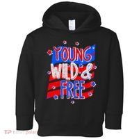 Young Wild & Free Red White & Blue Toddler Hoodie thumb 0