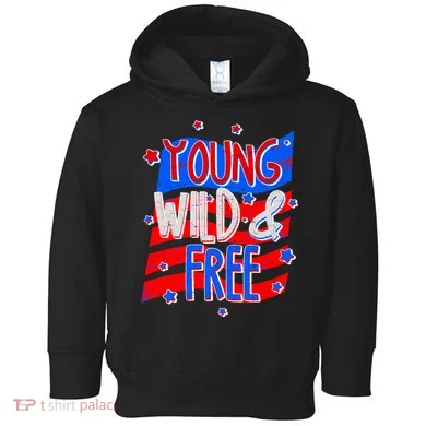 Young Wild & Free Red White & Blue Toddler Hoodie