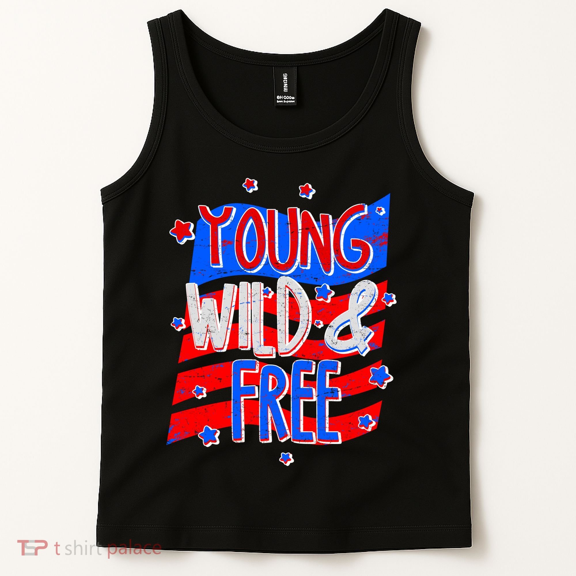 Young Wild & Free Red White & Blue Tank Top