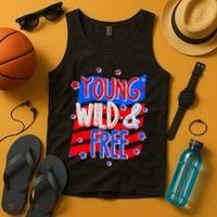 Young Wild & Free Red White & Blue Tank Top thumb 4