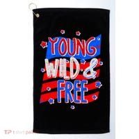 Young Wild & Free Red White & Blue Golf Towel thumb 0