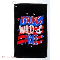 Young Wild & Free Red White & Blue Golf Towel thumb 0