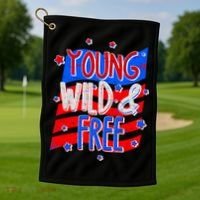 Young Wild & Free Red White & Blue Golf Towel thumb 1