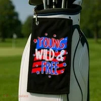 Young Wild & Free Red White & Blue Golf Towel thumb 2