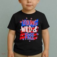 Young Wild & Free Red White & Blue Toddler T-Shirt thumb 2