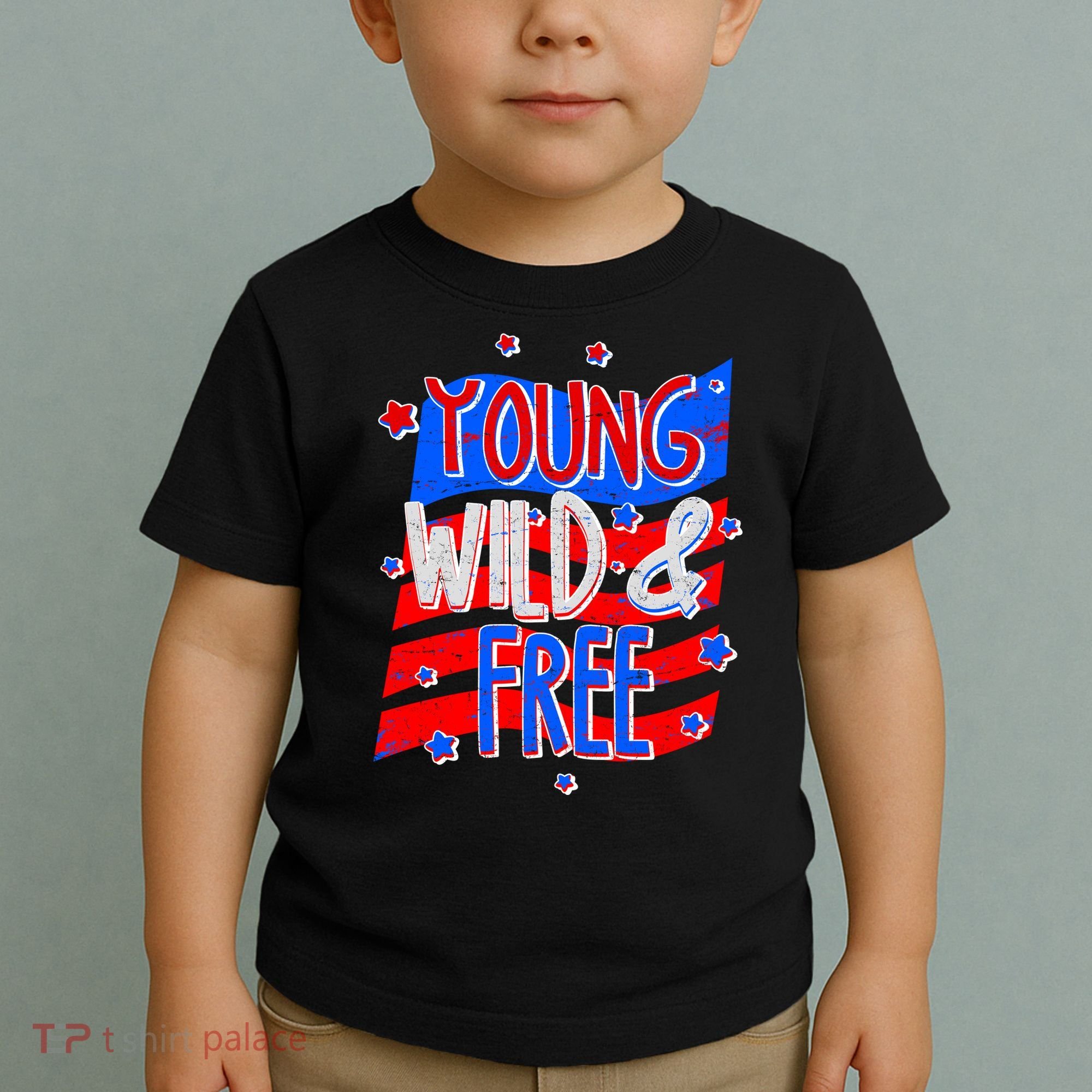 Young Wild & Free Red White & Blue Toddler T-Shirt