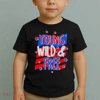 Young Wild & Free Red White & Blue Toddler T-Shirt thumb 2