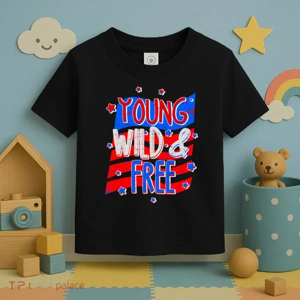 Young Wild & Free Red White & Blue Toddler T-Shirt