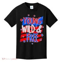 Young Wild & Free Red White & Blue Kids T-Shirt thumb 0