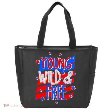Young Wild & Free Red White & Blue Tote Bag