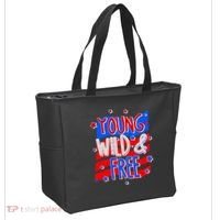 Young Wild & Free Red White & Blue Tote Bag thumb 2